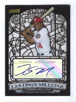 Lastings Milledge Autograph 2008 Topps Stadium Club Card #BTA-LM Certified Autograph #58/99 Signed Washington Nationals