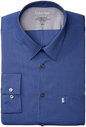 Calvin Klein Men's Xtreme Slim Fit Solid, Petrol, X-Large/17-17.5 34/5