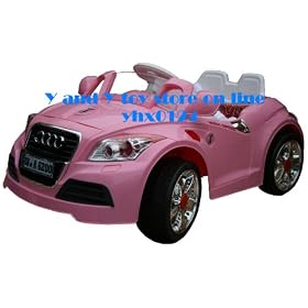 RECHARGEABLE KID'S RIDE ON AUDI STYLE PINK GIRL CAR WITH PARENTAL REMOTE CONTROL+MP3 AUDIO INPUT