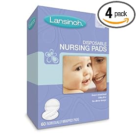 Lansinoh 20265 Disposable Nursing Pads, 60-Count Boxes (Pack of 4)