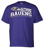 NFL Men's Baltimore Ravens Arched Horizon Tee Shirt (Deep Obsidian, Medium)