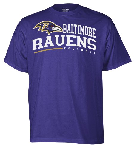 NFL Men's Baltimore Ravens Arched Horizon Tee Shirt (Deep Obsidian, Medium)