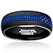8MM Men's Black Tungsten Carbide Engagement Ring Wedding Band Blue Carbon Fiber Inlay Comfort Fit Size 12