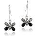 Sterling Silver Marcasite & Onyx Butterfly title=