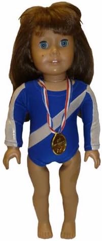 Blue Silver Gymnastics Outfit for 18 inch dolls like American Girl - made in the USA!