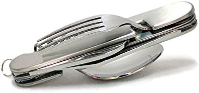 INNEHAE® Multi function Foldable Fork Spoon Opener Combination for Camping