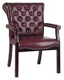 Leather Visitors Chair with Padded Arms