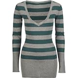 FULL TILT Womens Tunic Sweater - Heather Grey/Heather Green