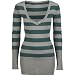 Apparel : FULL TILT Womens Tunic Sweater - Heather Grey/Heather Green