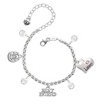 Silver Best Friend Love & Luck Charm Bracelet with Clear Swarovski Crystals
