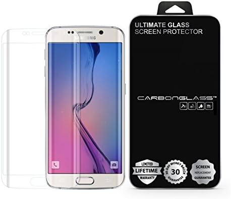 Samsung Galaxy S6 Edge Carbon Glass Ultimate Screen Protector-World's Toughest Edge to Edge Screen Protector-Advanced Scratch Protection &amp; Improved Screen Responsiveness-Screen Replacement Guarantee