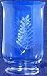 Individually Hand Etched Fern Glass Candle Shade 8"H Set / 2