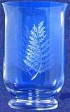 Individually Hand Etched Fern Glass Candle Shade 8"H Set / 2