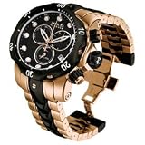 Invicta Mens Reserve Collection Black Ion-Plated and Rose-Gold Tone Chronograph Watch #5728 by Invicta