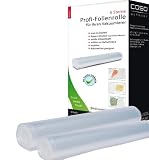 Produkt-Bild: Caso Profi-Folienrollen 30 cm x 600 cm, 2 Rollen f&uuml;r Balken-Vakuumierer / stark und reissfest / Rippen-Struktur f&uuml;r optimales Vakuum / stabile Schwei&szlig;naht / kochfest / Mikrowellen-geeignet
