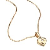 D for Diamond 9ct Gold Childrens Heart Pendant for Girls