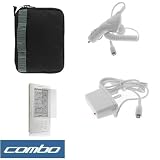 Black Fabric Neoprene Sleeve Case + White Car Charger + White Home Travel Charger + Clear Front LCD Screen Protector for Amazon Kindle 2nd Generation Electronic Reading Device