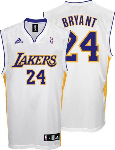 Kobe Bryant Los Angeles Lakers White Replica Adidas NBA Jersey