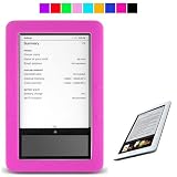 Silcone Skin for Barnes and Nobles Nook eReader + Screen Protector (Magenta)
