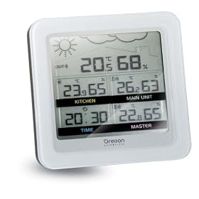 Oregon Scientific Multi-Room Indoor-Climate Monitor and Clock with Weather Forecaster - RMR500ESA/RMR500