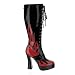 All Products : 5 Inch Sexy Knee High Boot Lace Up Platform With Flames Black Halloween Costume
