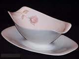 Iroquois China Beige Rose Gravy Boat With Stand - 1 Pc