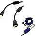 GTMax 15FT Mini HDMI With Ethernet Cable + Pen with Neckstrap Lanyard for Nikon Digital SLR D90, D7000, D3100, D5100; Canon Digital SLR EOS 7D, EOS 60D, EOS 550D, EOS 600D, EOS 50D, EOS 500D; Sony Interchangeable Lens NEX-5, NEX-3, Digital SLR A55