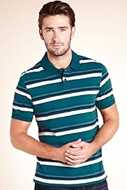 North Coast Pure Cotton Suede Striped Polo Shirt