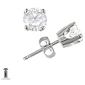 14K White Gold 4-Prong Certified Diamond Earring