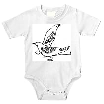 Onesie with animals, "black and white", "United States", birds, Northwest