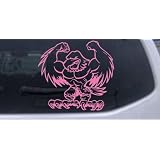 6in X 6.5in Pink -- Muscular Bald Eagle Animals Car Window Wall Laptop Decal Sticker by Rad Dezigns