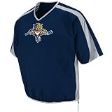 Florida Panthers Pullover Jacket: Navy/Silver Lightweight 1/2 Sleeve Tek Patch NHL Pullover Jacket