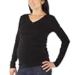 Liz Lange&reg; for Target&reg; Long Sleeve Ruched V-Neck Tee - Ebony