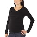 Liz Lange&reg; for Target&reg; Long Sleeve Ruched V-Neck Tee - Ebony