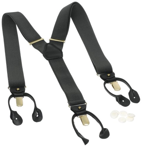 Geoffrey Beene Men's Solid Nylon Elastic Convertible Suspender