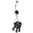 Black Elephant Belly Ring