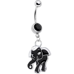 Black Elephant Belly Ring