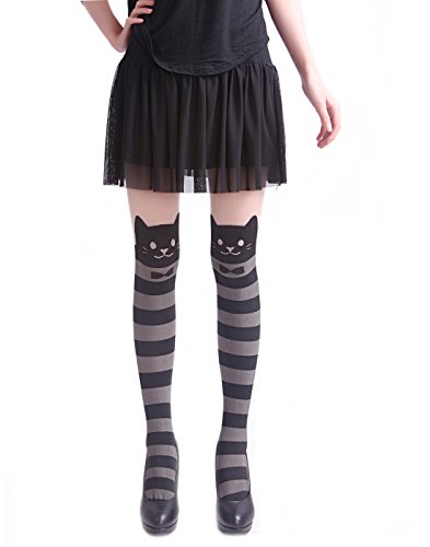 HDE Women's Cute Tattoo Print Stockings Novelty Design Sheer Tights Pantyhose