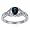 White Gold Genuine Blue Sapphire and Diamond Ring - size 5