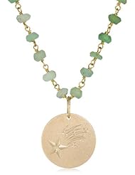 Emily and Ashley Chrysophase Chain Necklace with Shooting Stars Charm