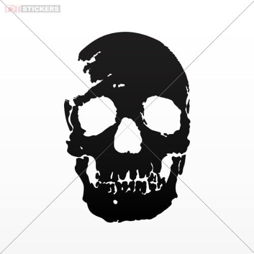 Decal Creepy Skull Size: 5 X 3.3 Inches Black