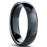 6mm Black Dome Tungsten Carbide Ring Size 5