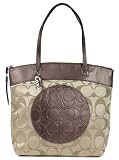 Authentic Coach Laura Signature Tote Bag 18335 Khaki Copper