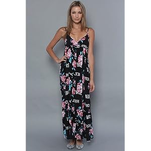 Joyrich The Versus Floral Maxi Dress in Black,Dresses for Women