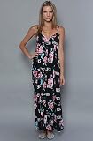 Joyrich The Versus Floral Maxi Dress in Black,Dresses for Women