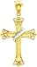 14K Two Tone Gold Cross Pendant