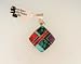 Small Square Reversible Turquoise Inlaid Pendant