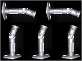 5 Silver Universal Satellite Speaker Mounts / Brackets for Walls and Ceilings