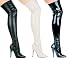 511-ALLY, 5 Heel Thigh High Stretch Boots in White, Black PU or Black Patent by Ellie Shoes