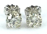 14k White Gold, Round, Diamond Stud Earrings (1.39 Ct J Color, SI2 Clarity)